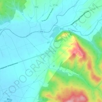 Carte topographique Marsiliana, altitude, relief