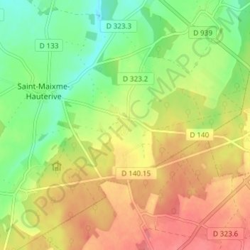 Carte topographique Chappe, altitude, relief