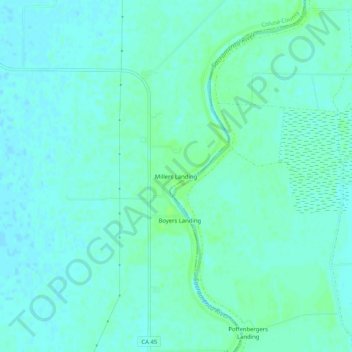 Carte topographique Millers Landing, altitude, relief