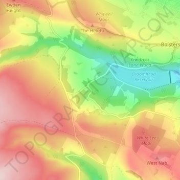 Carte topographique Wigtwizzle, altitude, relief