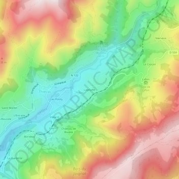 Carte topographique Lagoutte, altitude, relief