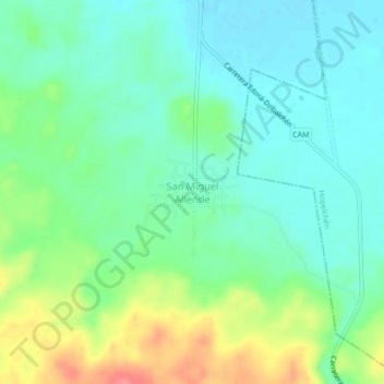 Carte topographique San Miguel Allende, altitude, relief