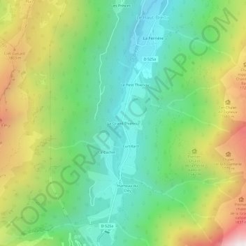Carte topographique Le Grand Thiervoz, altitude, relief