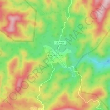 Carte topographique Ban Na Pa Paek, altitude, relief