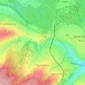 Carte topographique La Vieille Butte, altitude, relief