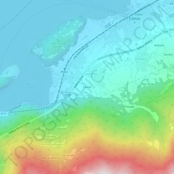 Carte topographique Cariola, altitude, relief