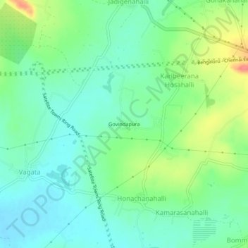 Carte topographique Govindapura, altitude, relief
