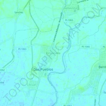 Carte topographique Rinconada, altitude, relief