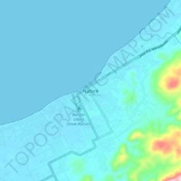 Carte topographique Nabire, altitude, relief