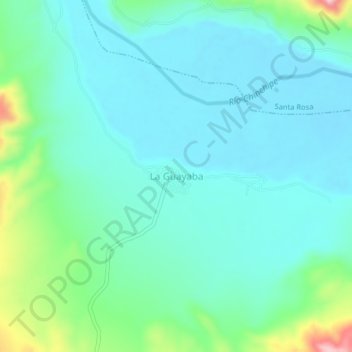 Carte topographique La Guayaba, altitude, relief