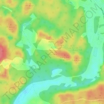 Carte topographique Boyd Hill, altitude, relief