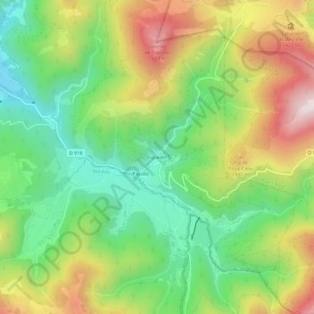Carte topographique Espiadet, altitude, relief