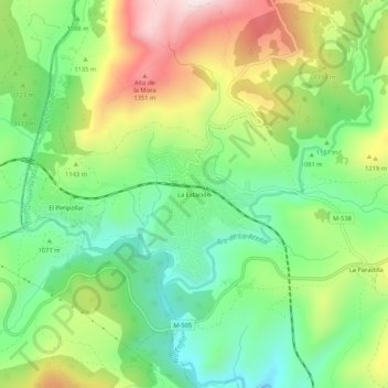 Carte topographique La Estación, altitude, relief