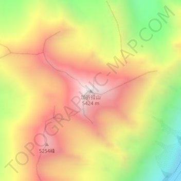Carte topographique Mt.Sherap, altitude, relief