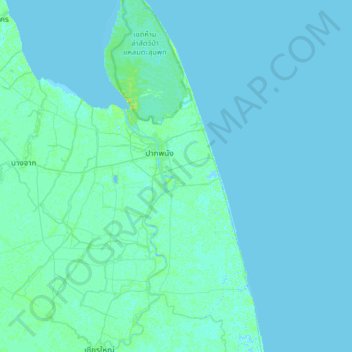 Carte topographique Bang Phra, altitude, relief