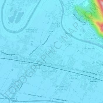 Carte topographique Casciavola, altitude, relief