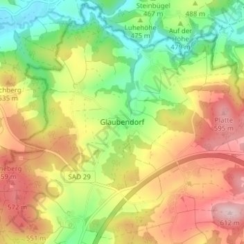 Carte topographique Glaubendorf, altitude, relief
