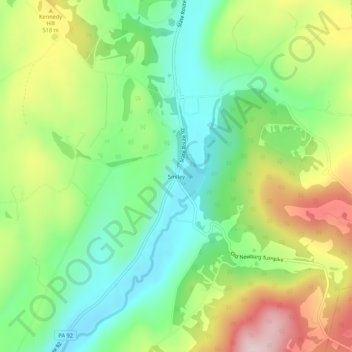 Carte topographique Smiley, altitude, relief