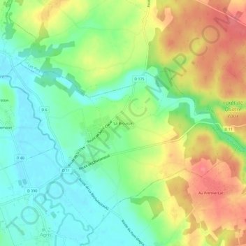 Carte topographique La Brousse, altitude, relief