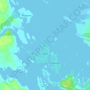 Carte topographique Kräkilä, altitude, relief