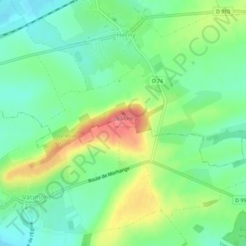 Carte topographique Grande Babylonne, altitude, relief