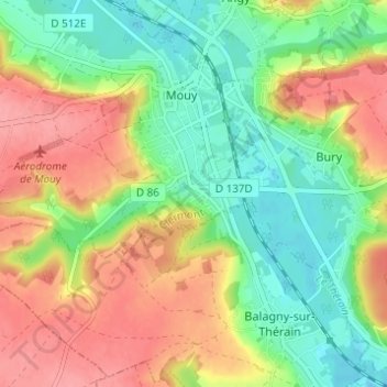 Carte topographique Fourneaux, altitude, relief