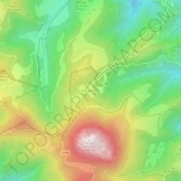 Carte topographique Pian dell'Elmo, altitude, relief
