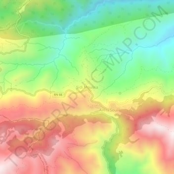 Carte topographique Sidi Moussa, altitude, relief