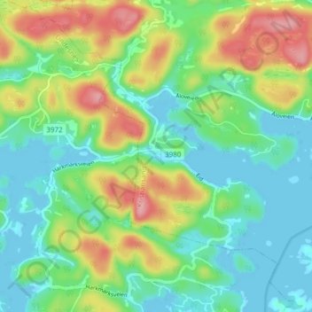 Carte topographique Eid, altitude, relief