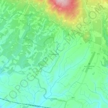 Carte topographique Campogialli, altitude, relief