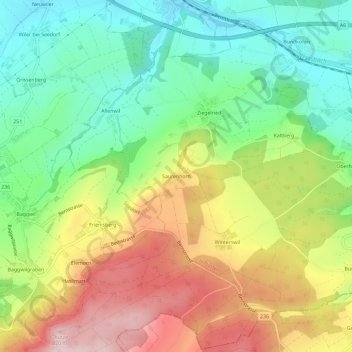 Carte topographique Saurenhorn, altitude, relief