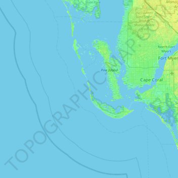 Carte topographique Captiva Island, altitude, relief