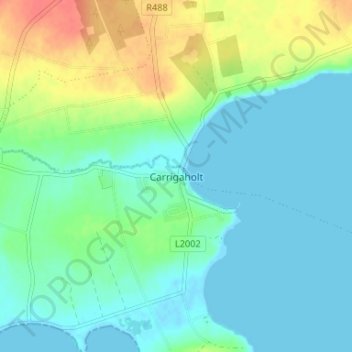 Carte topographique Carrigaholt, altitude, relief