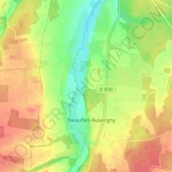Carte topographique Le Merle, altitude, relief