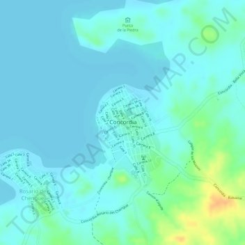 Carte topographique La loma, altitude, relief