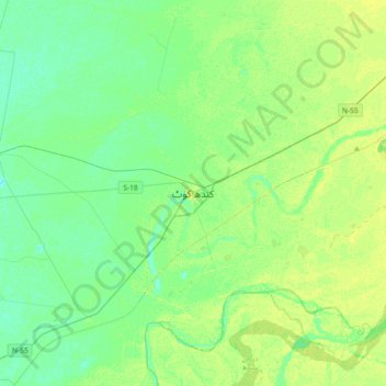 Carte topographique Kandhkot, altitude, relief