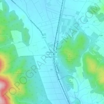 Carte topographique Alberese Scalo, altitude, relief