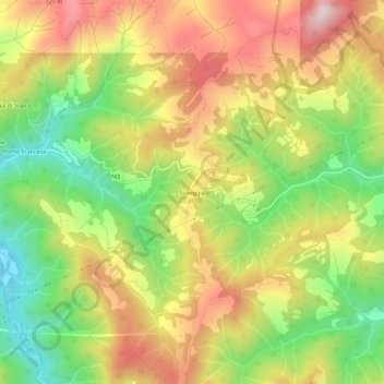 Carte topographique Scheggia, altitude, relief