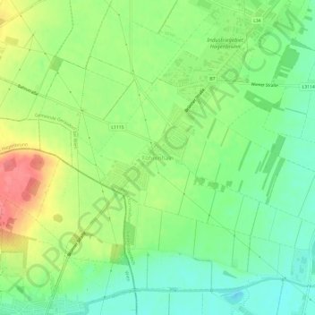 Carte topographique Föhrenhain, altitude, relief