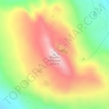 Carte topographique English Mountain, altitude, relief
