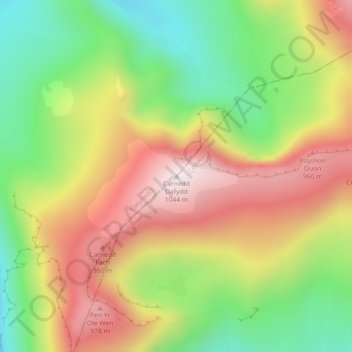 Carte topographique Carnedd Dafydd, altitude, relief