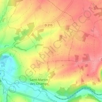 Carte topographique Coupigny, altitude, relief