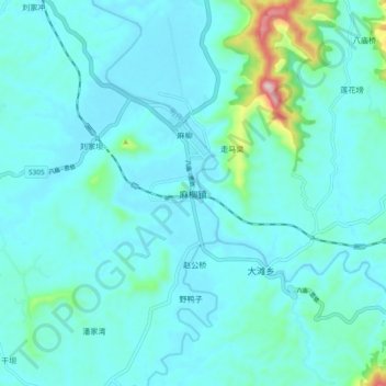 Carte topographique Maliu, altitude, relief
