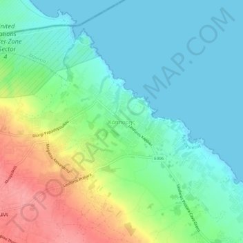 Carte topographique Kapparis, altitude, relief