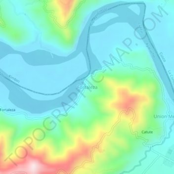 Carte topographique Fortaleza, altitude, relief