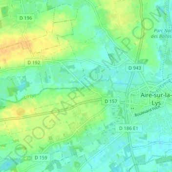 Carte topographique Moulin-le-Comte, altitude, relief