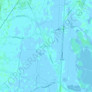 Carte topographique Lughetto, altitude, relief