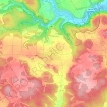 Carte topographique Eglingen, altitude, relief