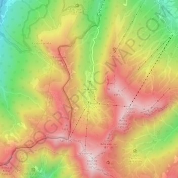 Carte topographique Val di Luce, altitude, relief