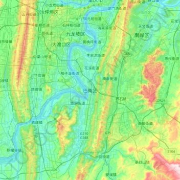 Carte topographique Banan, altitude, relief
